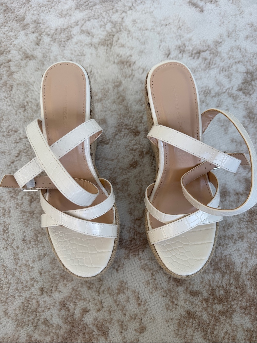 Womens Cream Strappy Heels